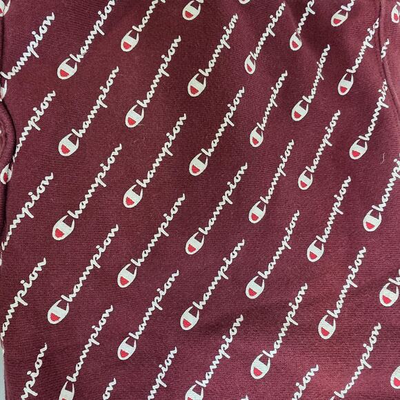 Champion Print Burgundy Tapered Sweats, Mens, XL - Picture 3 of 9